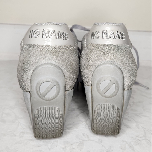 NoName Grey Leather Wedge Sneakers - Picture 6 of 11
